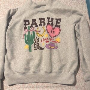 PARHE Women's Gray Sweatshirt with Western Graphic